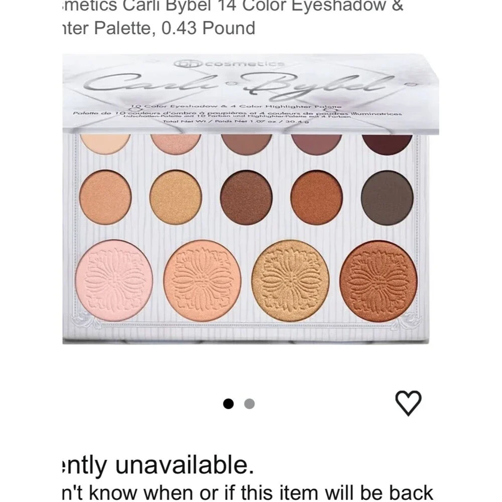 BH Cosmetics Carli Bybel 10 Eyeshadow 4 Highlighter Palette Makeup